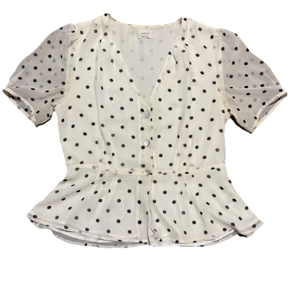 Wilfred White And Black Polka Dot Top - Picture 2 of 10